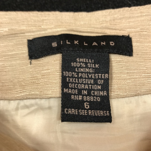 SILKLAND Beige size 6 A-line Skirt 100% silk - Picture 2 of 5